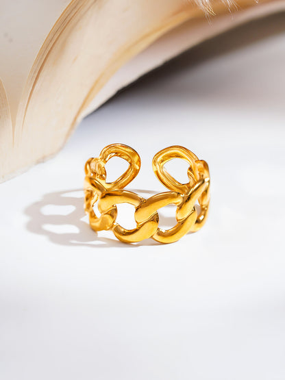 Demi Fine 18K Gold Plated Stainless steel Chunky Link Statement Ring