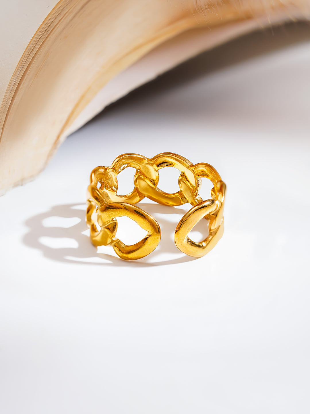 Demi Fine 18K Gold Plated Stainless steel Chunky Link Statement Ring