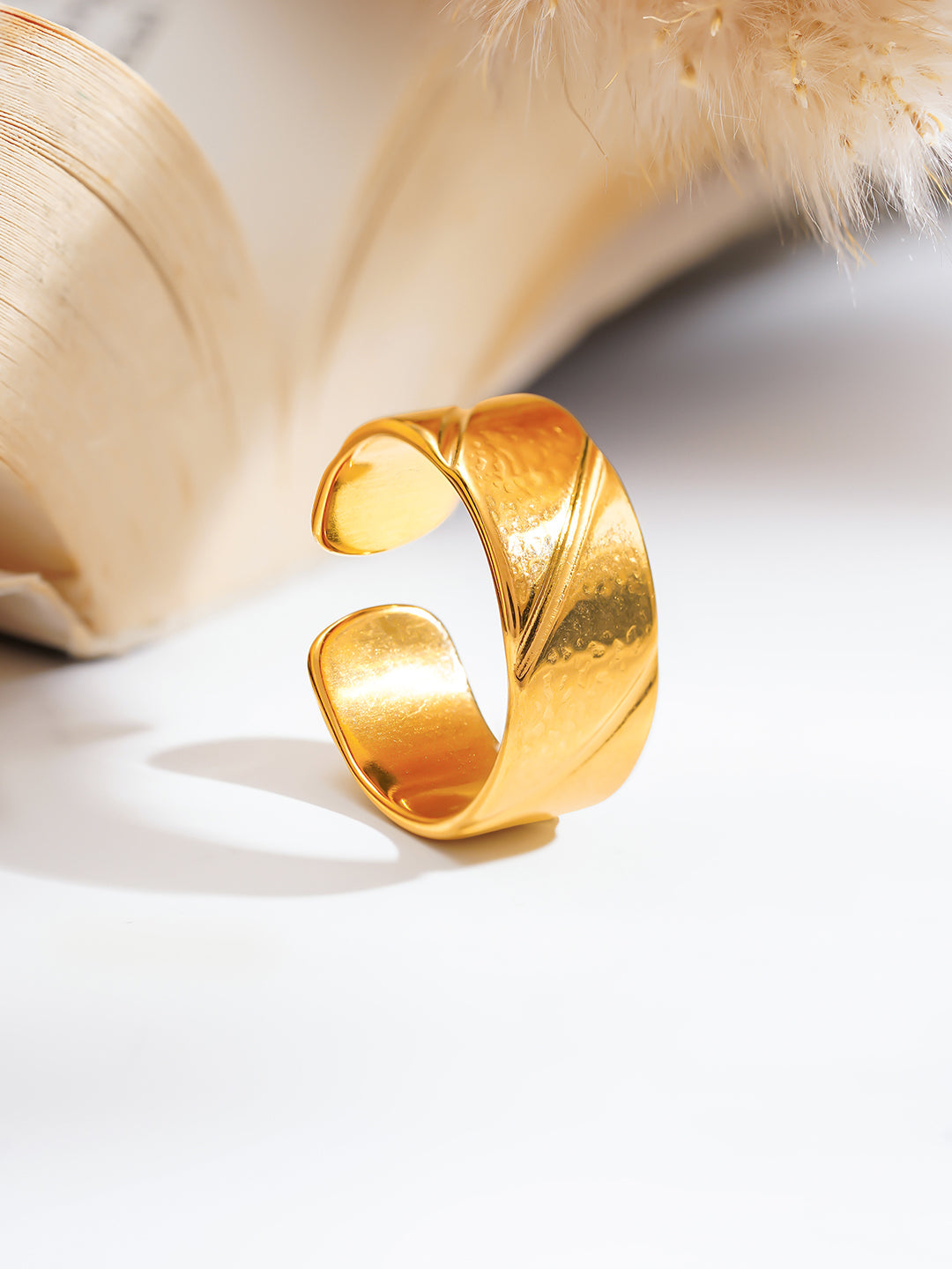 Demi Fine 18K Gold Plated Stainless steel Twisted Path Statement Ring