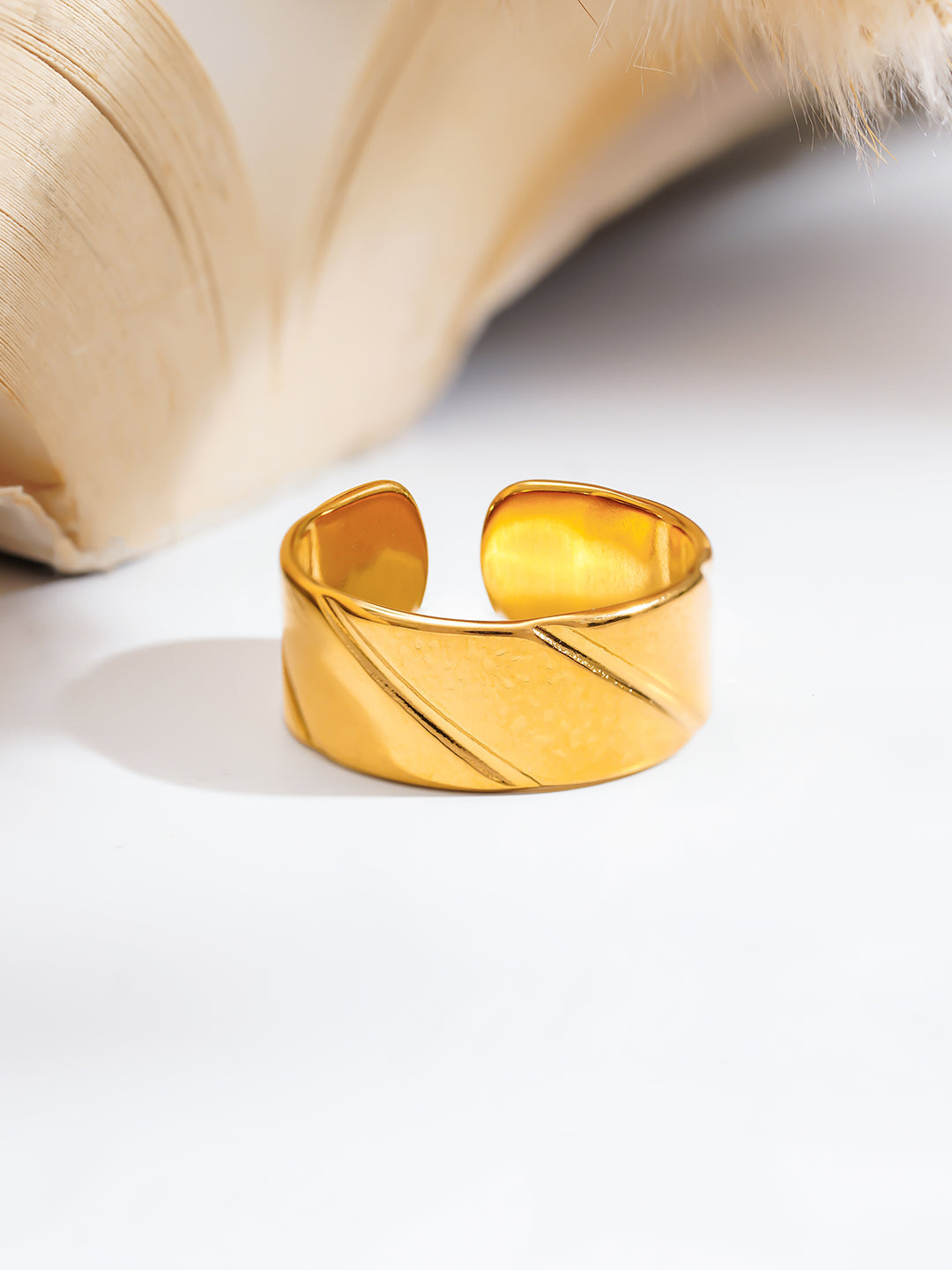 Demi Fine 18K Gold Plated Stainless steel Twisted Path Statement Ring