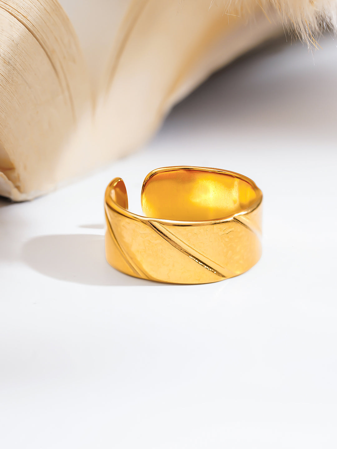 Demi Fine 18K Gold Plated Stainless steel Twisted Path Statement Ring