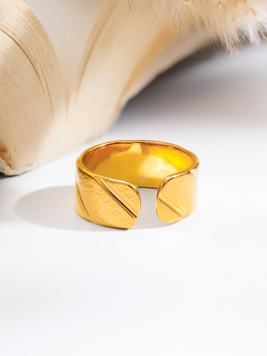Demi Fine 18K Gold Plated Stainless steel Twisted Path Statement Ring