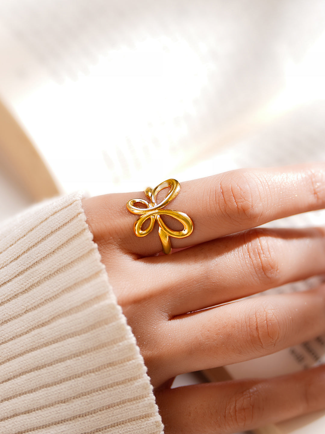 Demi Fine 18K Gold Plated Stainless steel Wings Of Wonder Ring