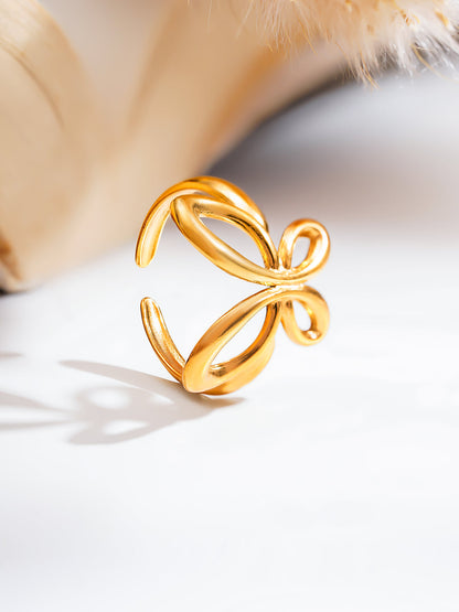 Demi Fine 18K Gold Plated Stainless steel Wings Of Wonder Ring