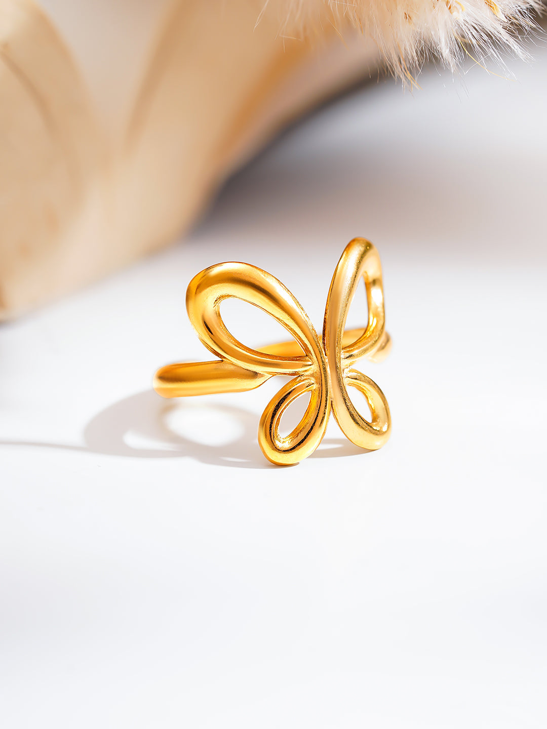 Demi Fine 18K Gold Plated Stainless steel Wings Of Wonder Ring