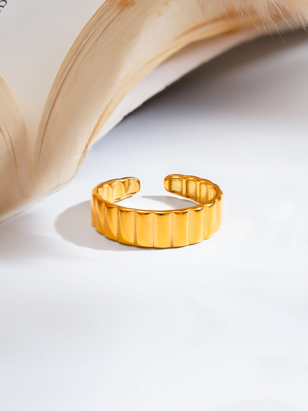 Demi Fine 18K Gold Plated Stainless steel Rhythm Line Band Ring