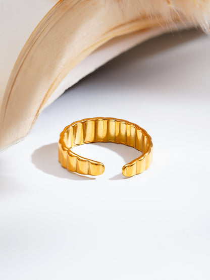 Demi Fine 18K Gold Plated Stainless steel Rhythm Line Band Ring