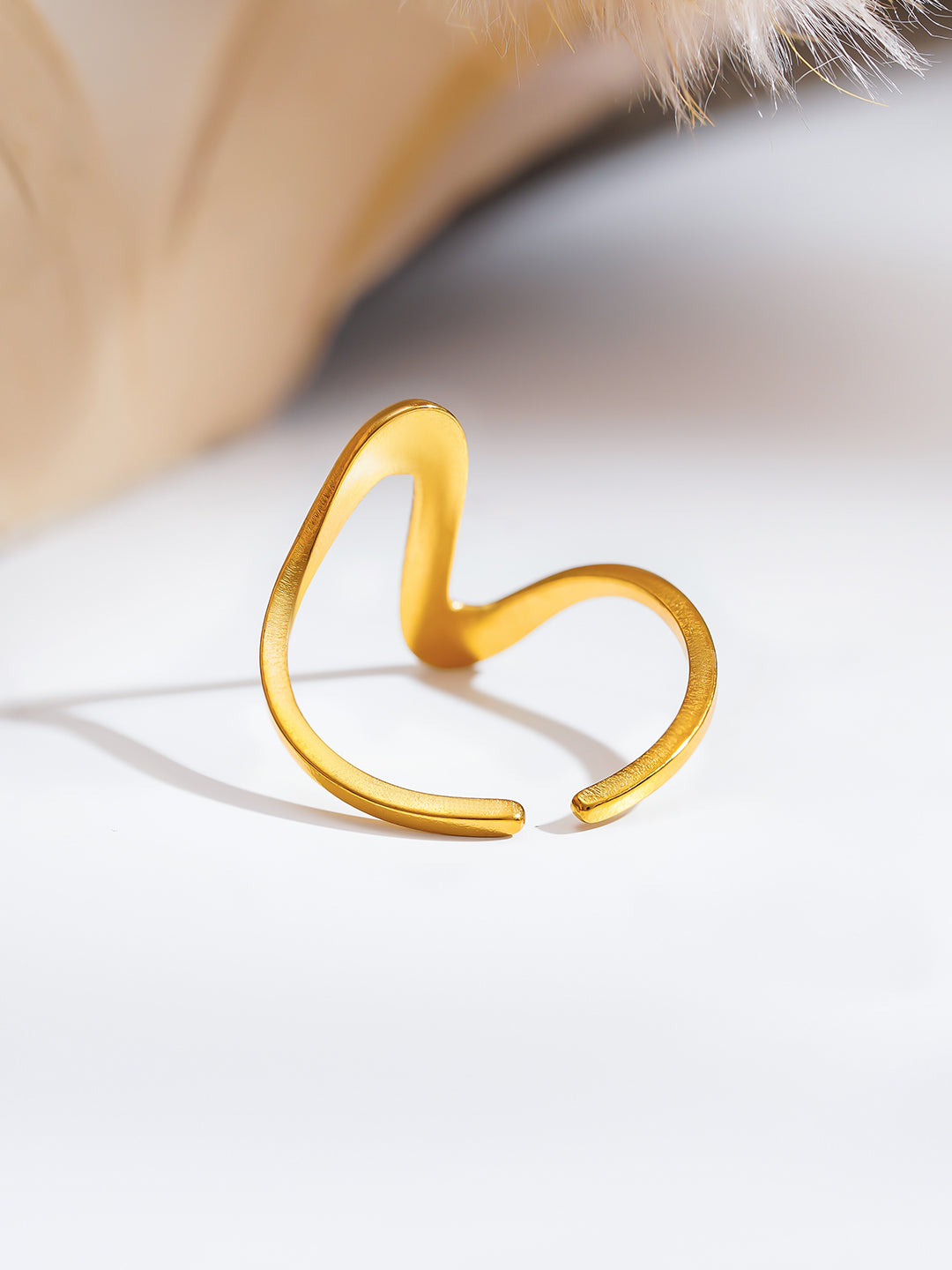 Demi Fine 18K Gold Plated Stainless steel Freeform Wave Open Ring