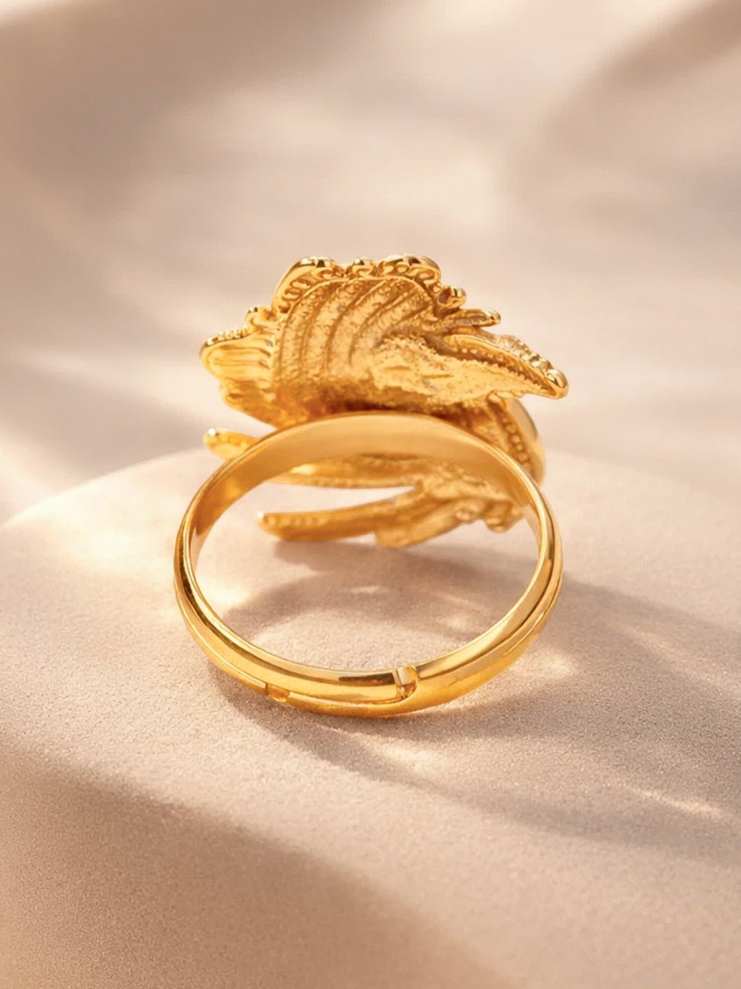 Demi Fine 18K Gold Plated Stainless steel Abstract Layered Adjustable Ring