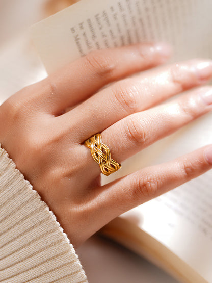 Demi Fine 18K Gold Plated Stainless steel Knotted Glow Everyday Ring