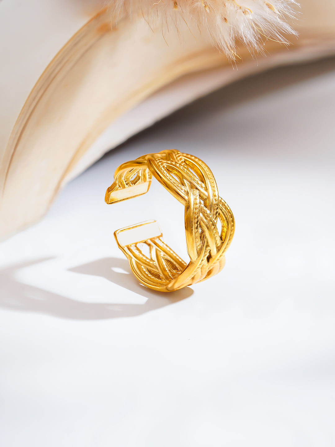 Demi Fine 18K Gold Plated Stainless steel Knotted Glow Everyday Ring