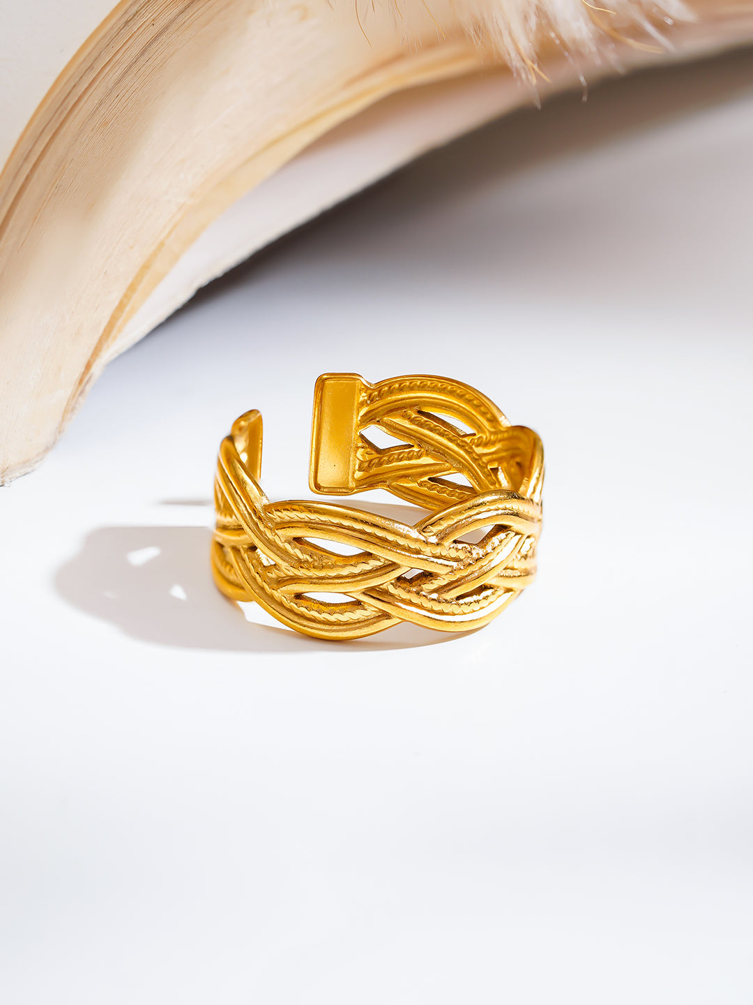 Demi Fine 18K Gold Plated Stainless steel Knotted Glow Everyday Ring