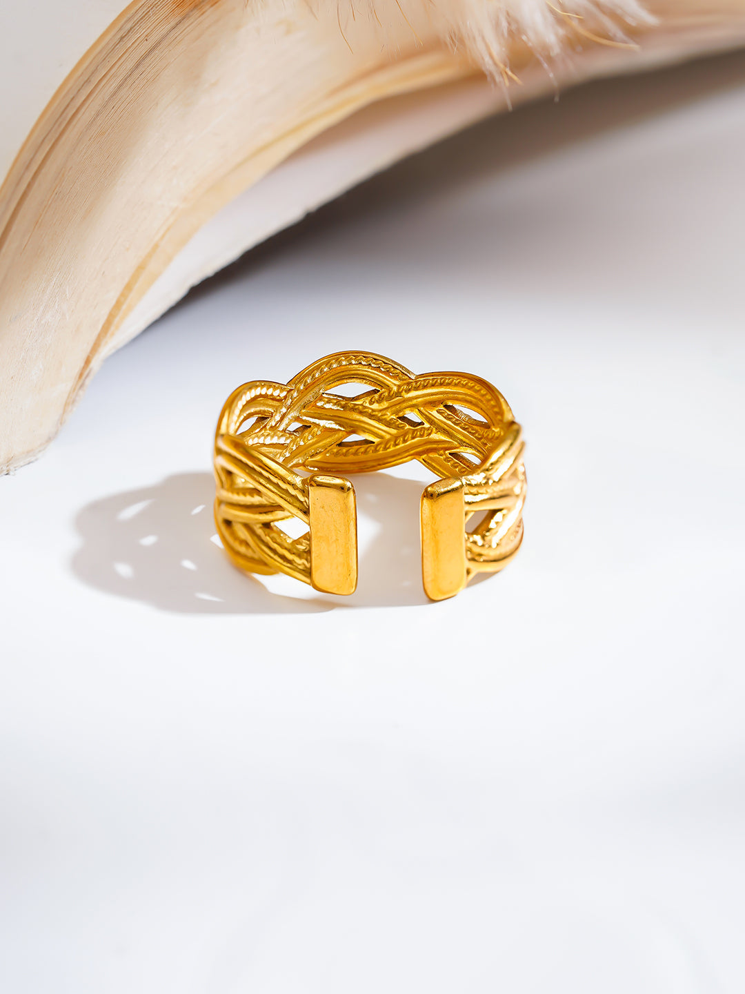 Demi Fine 18K Gold Plated Stainless steel Knotted Glow Everyday Ring