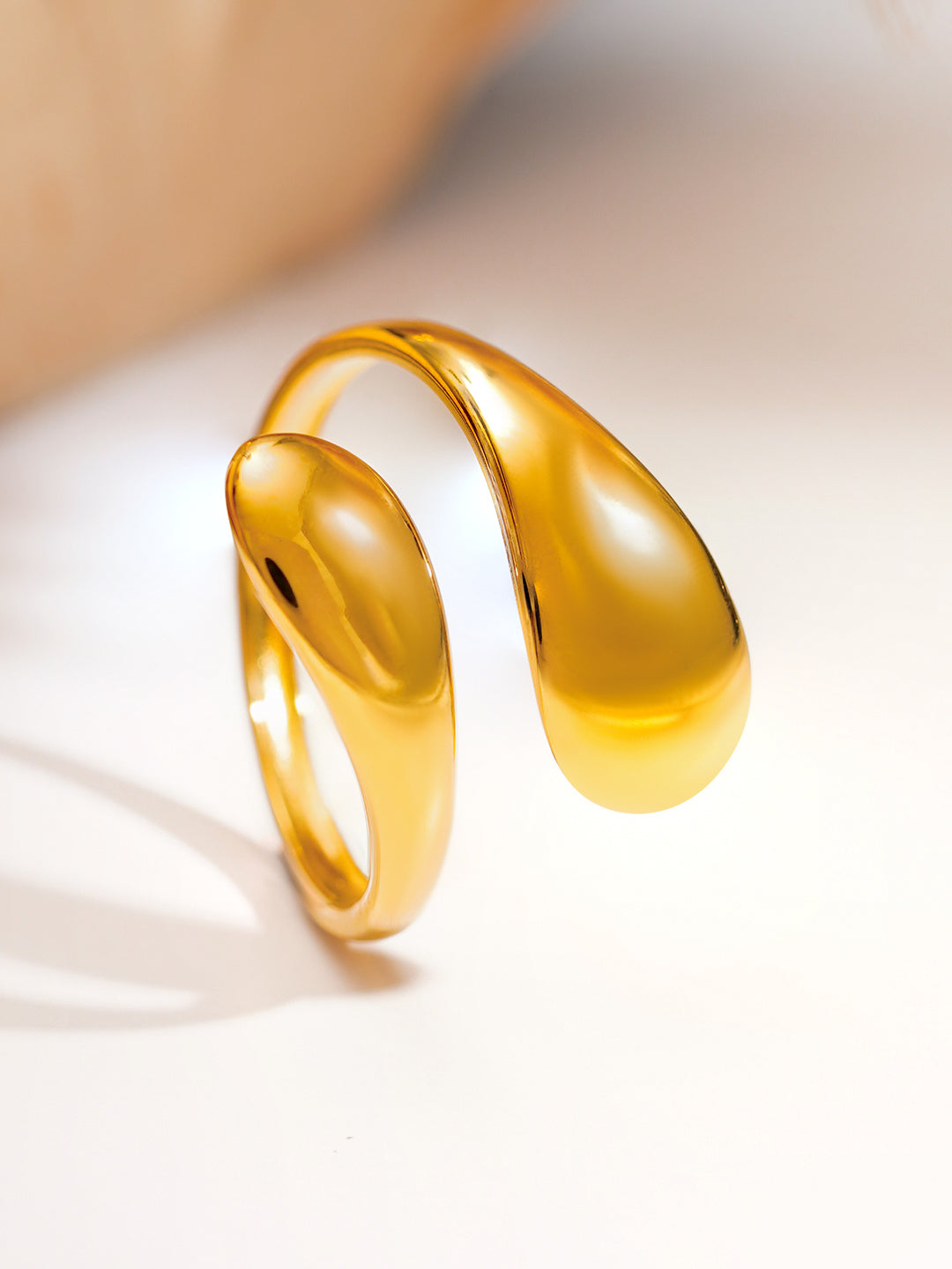 Demi Fine 18K Gold Plated Stainless steel Melted Muse Open Ring