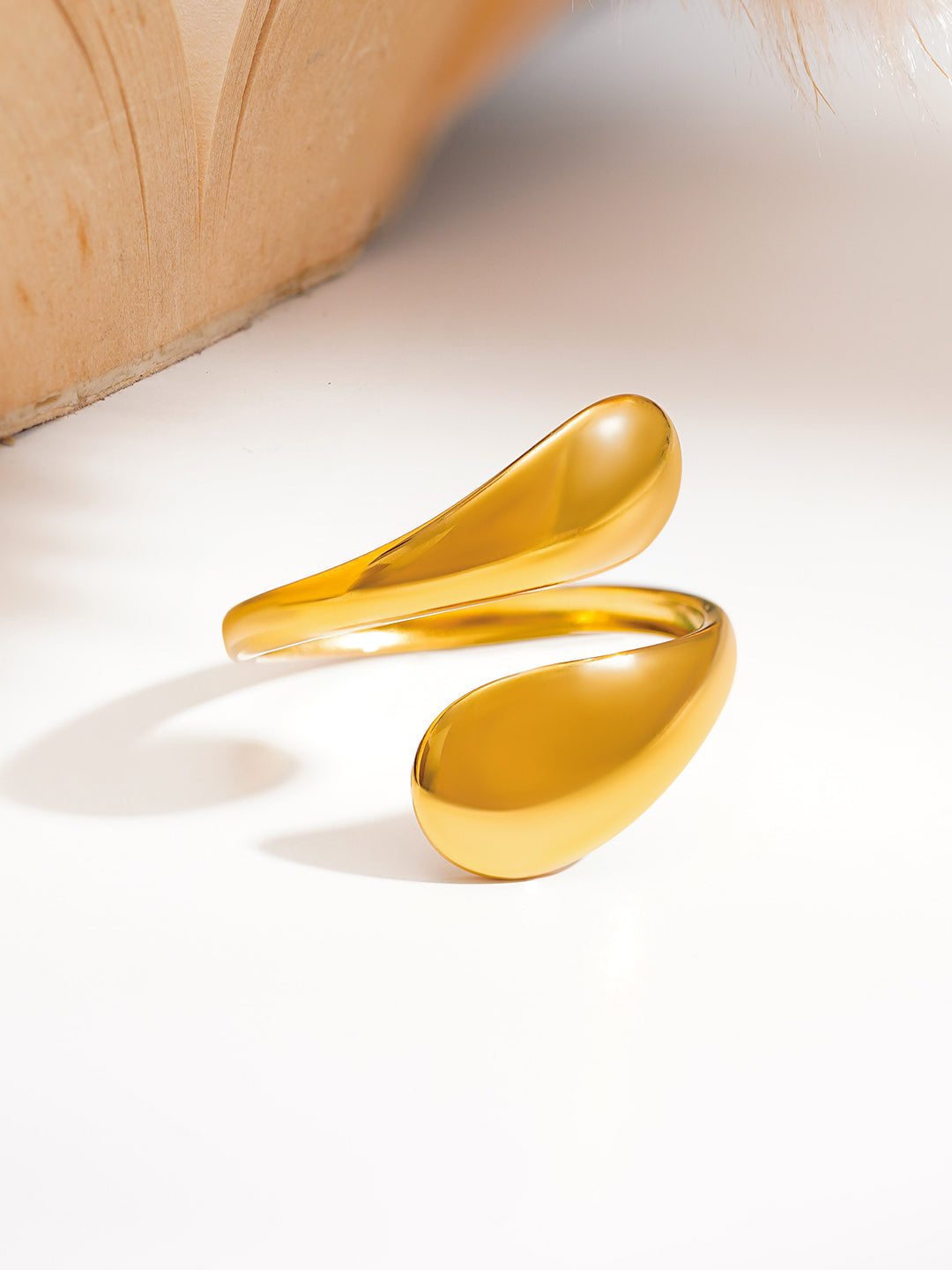 Demi Fine 18K Gold Plated Stainless steel Melted Muse Open Ring