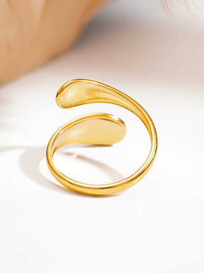 Demi Fine 18K Gold Plated Stainless steel Melted Muse Open Ring
