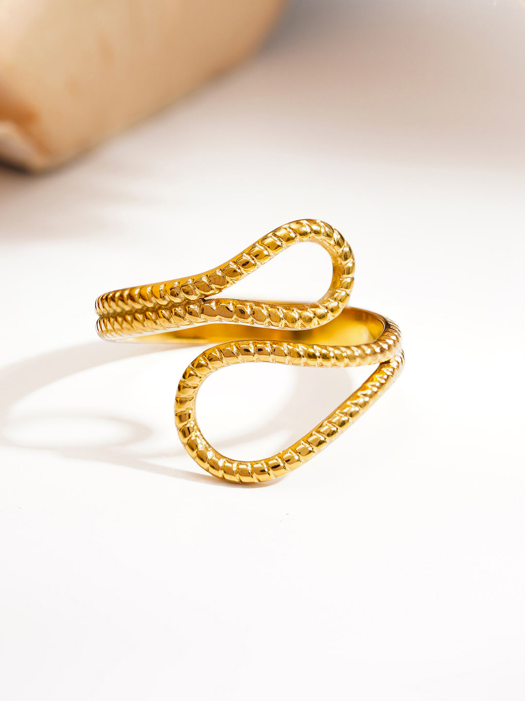 Demi Fine 18K Gold Plated Stainless steel Endless Glow Curve Ring