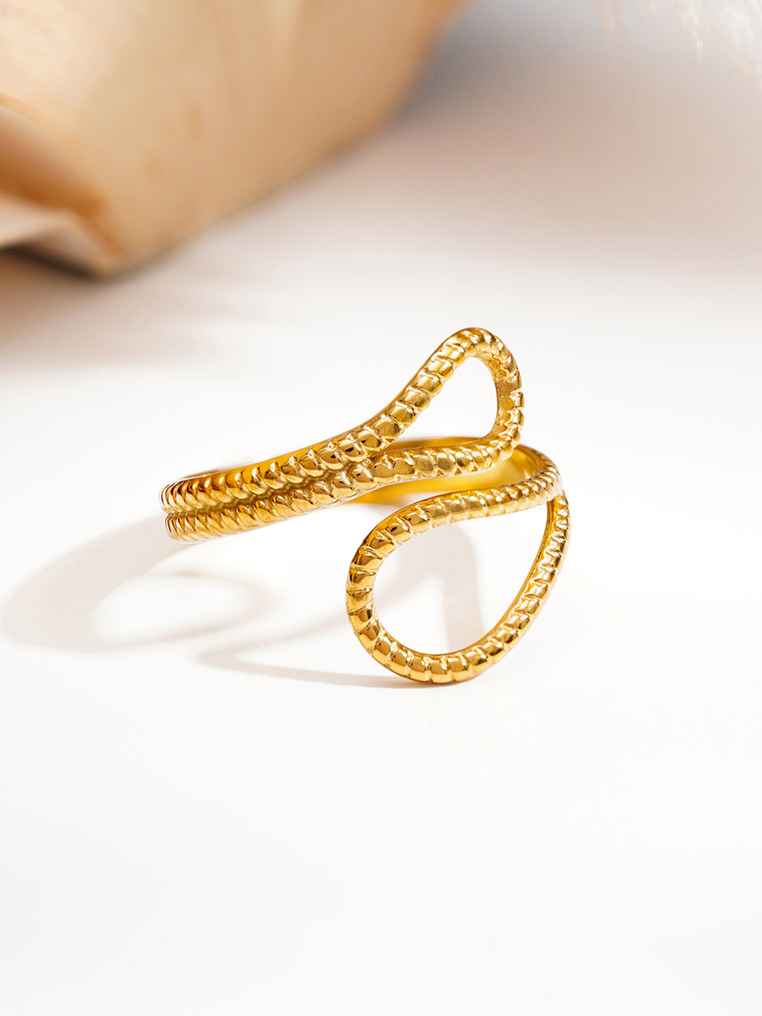 Demi Fine 18K Gold Plated Stainless steel Endless Glow Curve Ring