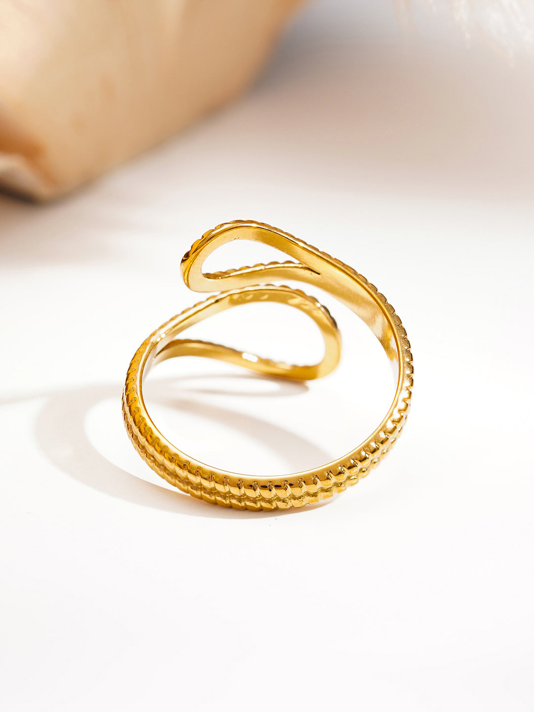 Demi Fine 18K Gold Plated Stainless steel Endless Glow Curve Ring