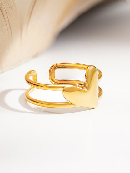 Demi Fine 18K Gold Plated Stainless steel Heartbeat Crush Open Ring