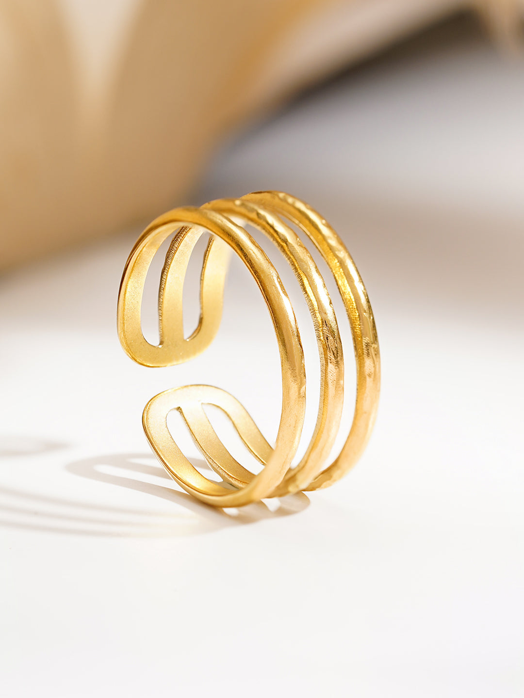 Demi Fine 18K Gold Plated Stainless steel Minimal Multi Band Ring