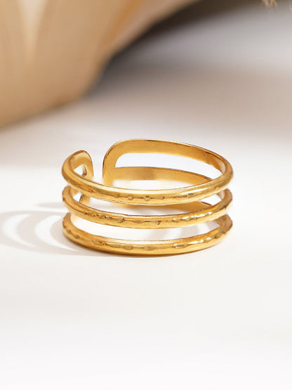 Demi Fine 18K Gold Plated Stainless steel Minimal Multi Band Ring