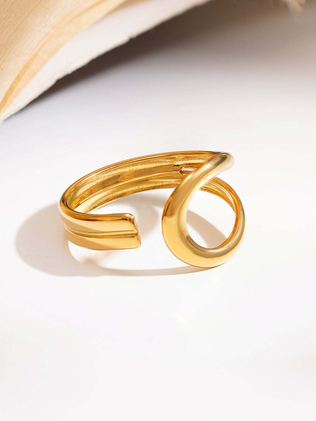 Demi Fine 18K Gold Plated Stainless steel Fluid Loop Statement Ring