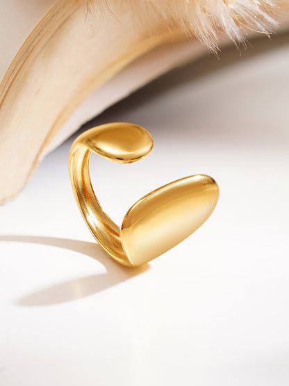 Demi Fine 18K Gold Plated Stainless steel Dual Disc Statement Ring