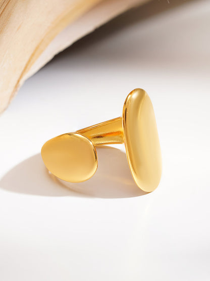 Demi Fine 18K Gold Plated Stainless steel Dual Disc Statement Ring