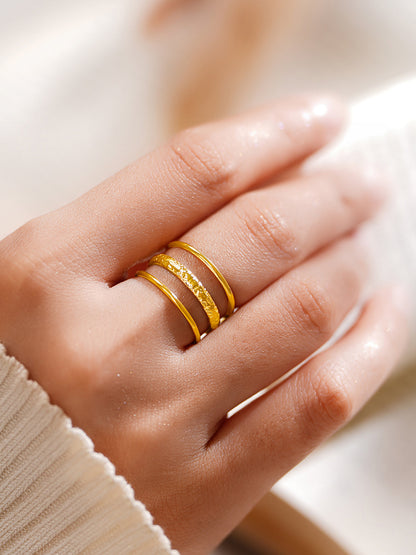 Demi Fine 18K Gold Plated Stainless steel Everyday Glow Gold Ring
