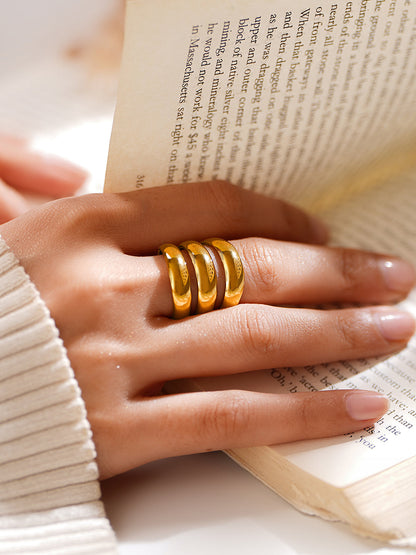 Demi Fine 18K Gold Plated Stainless steel Power Glow Statement Ring