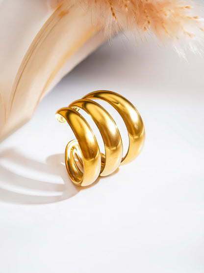 Demi Fine 18K Gold Plated Stainless steel Power Glow Statement Ring