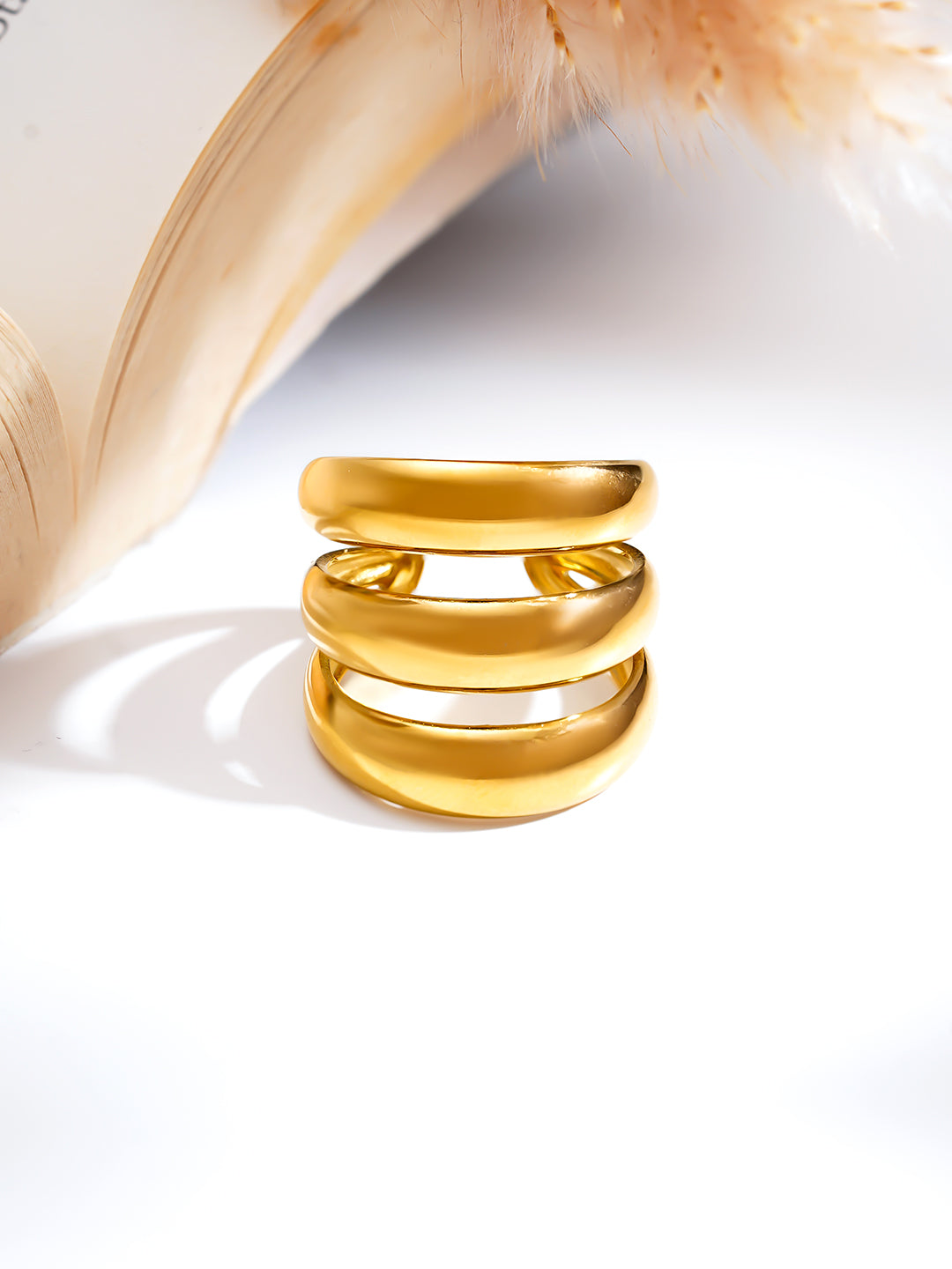 Demi Fine 18K Gold Plated Stainless steel Power Glow Statement Ring