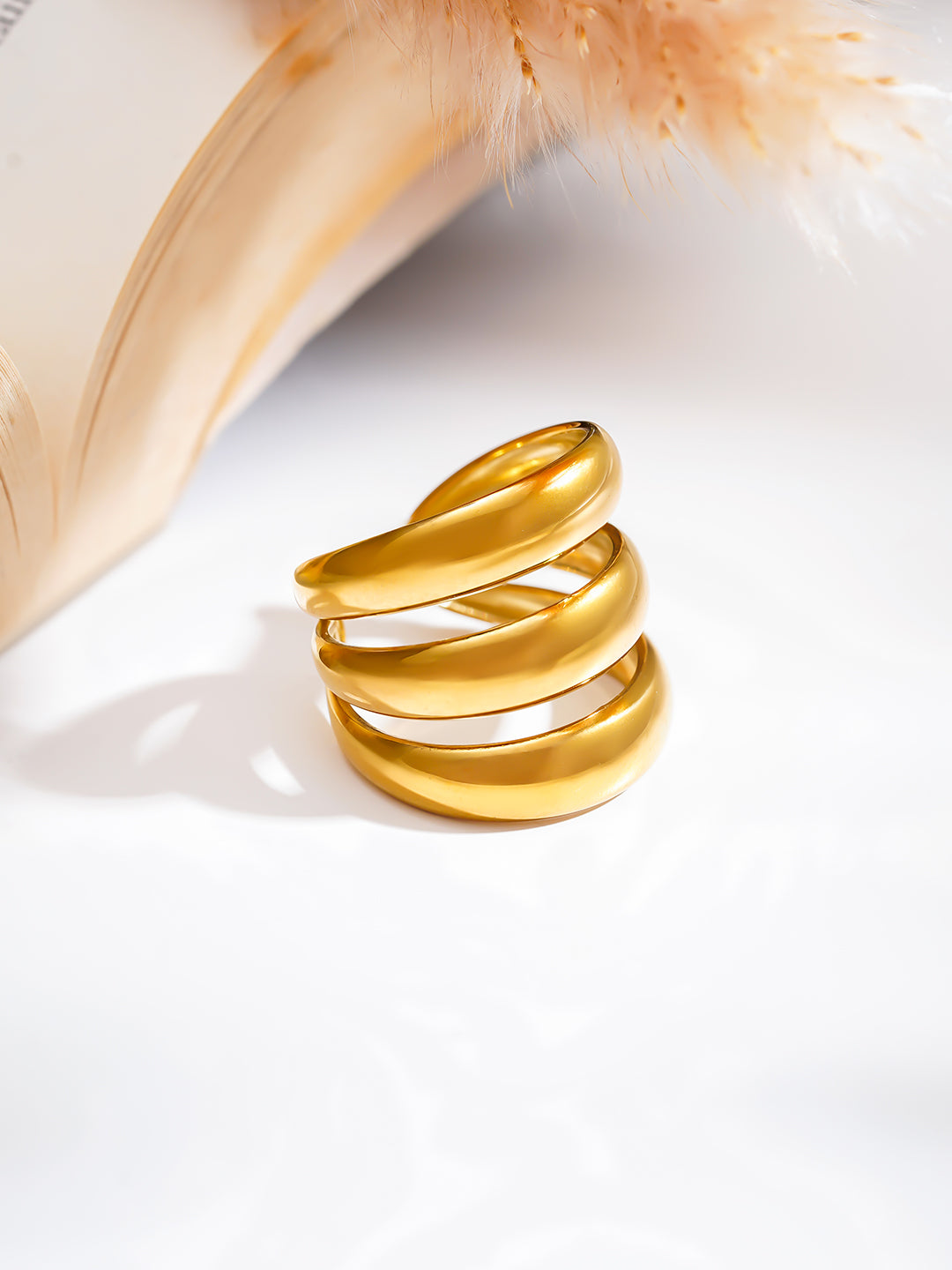 Demi Fine 18K Gold Plated Stainless steel Power Glow Statement Ring