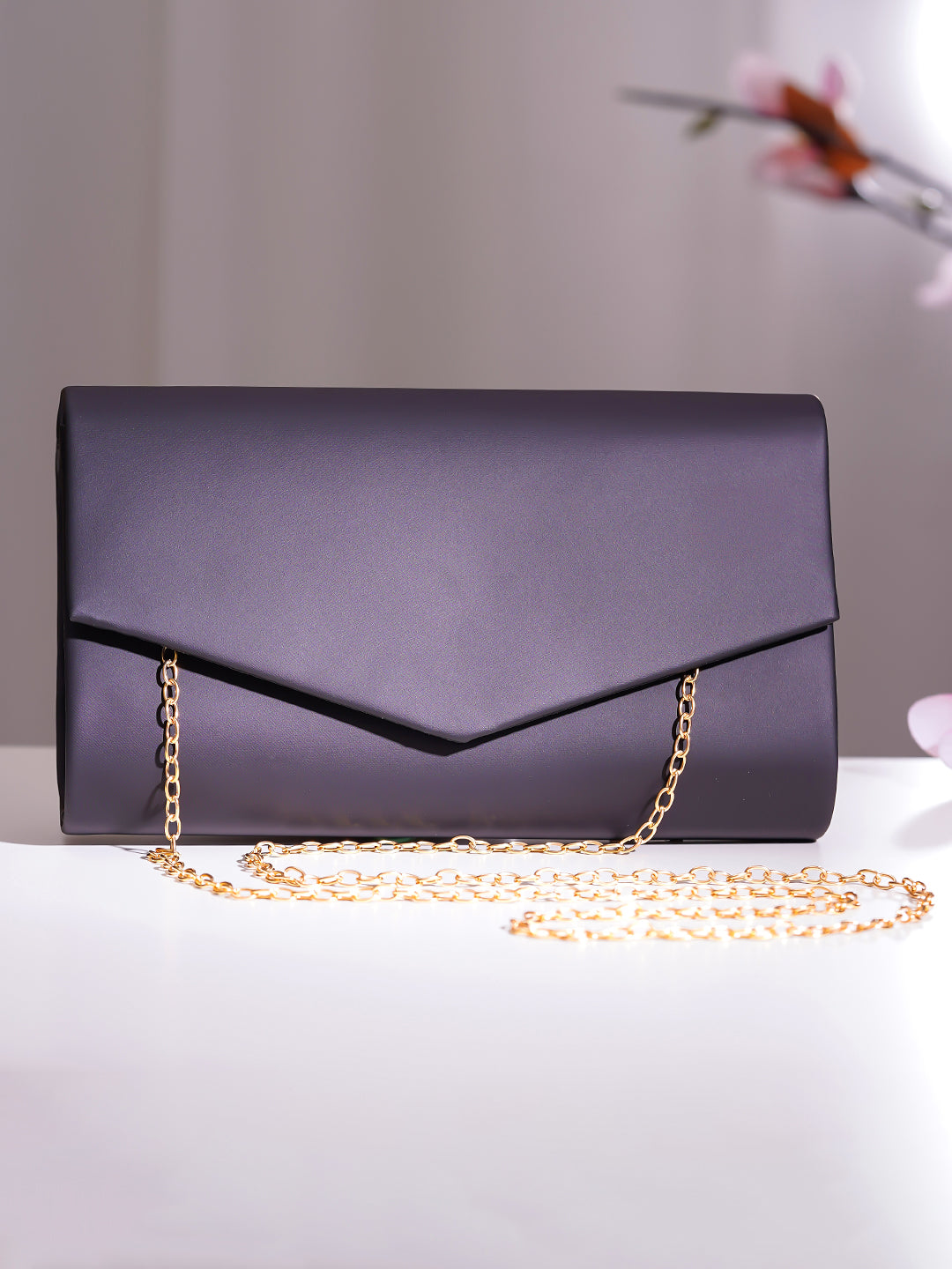 Black Envelope Clutch Handbag