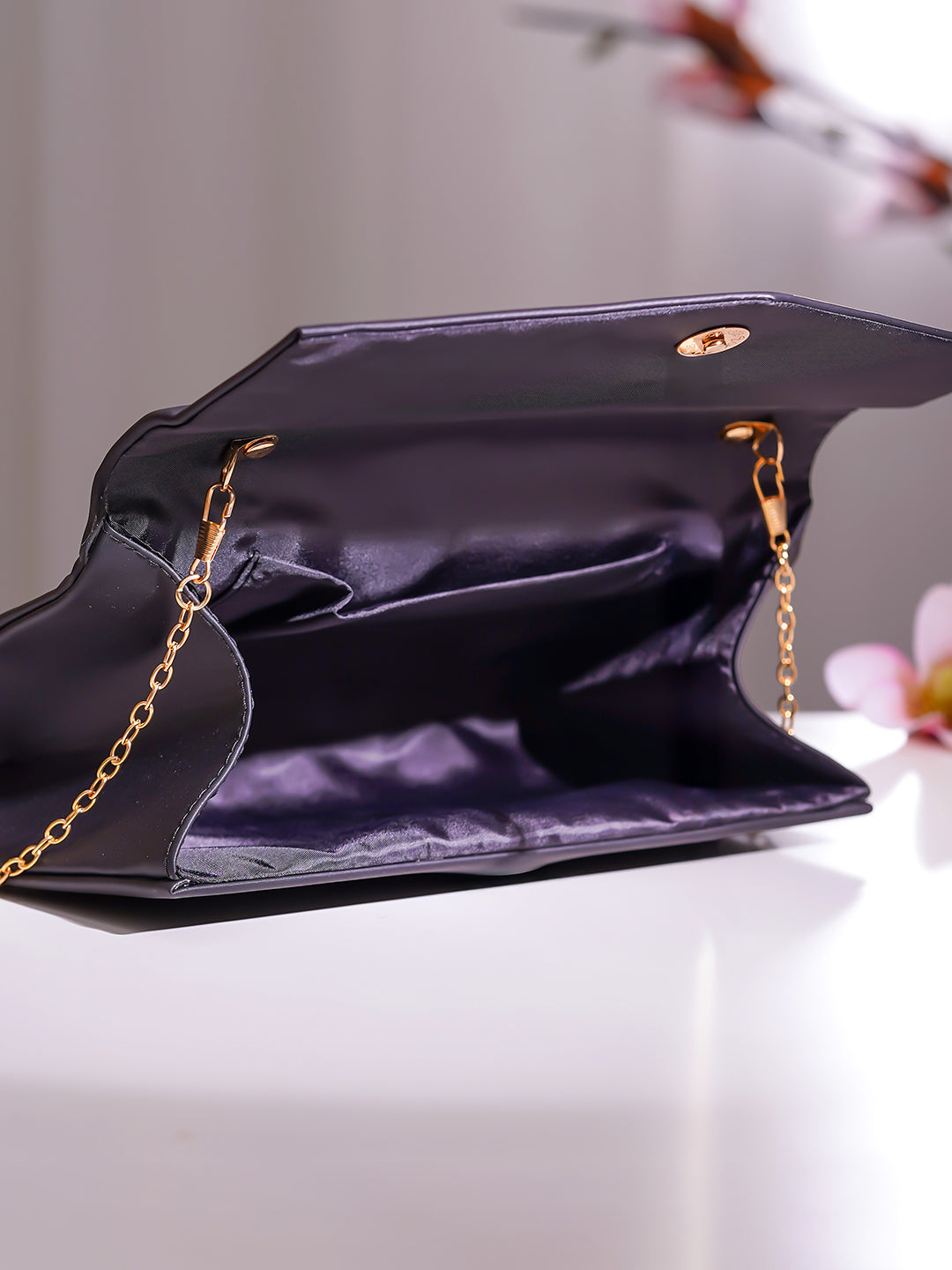Black Envelope Clutch Handbag