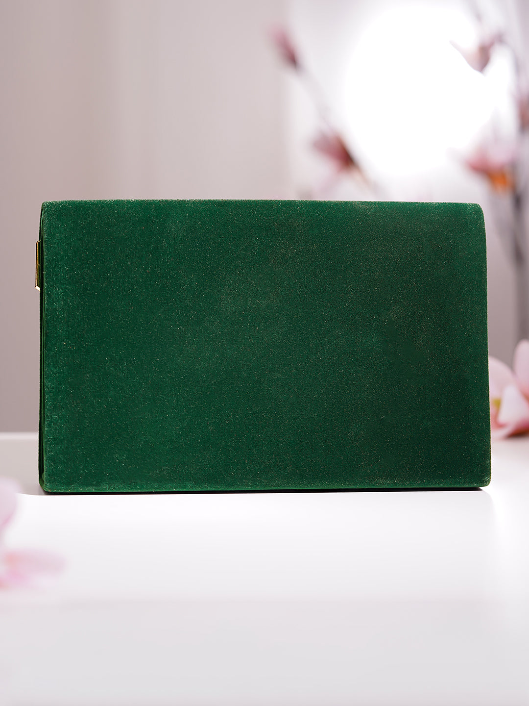 Green Metallic Envelope Clutch Handbag