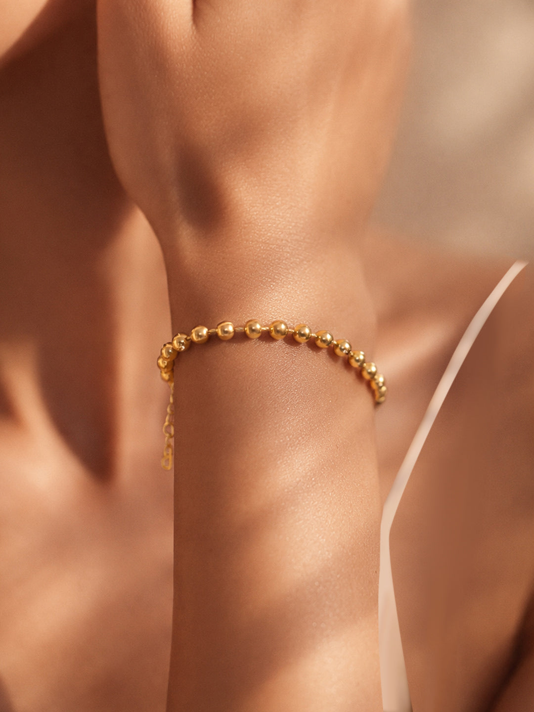 Demi Fine 18K Gold Plated Stainless steel Beaded Chain Bracelet