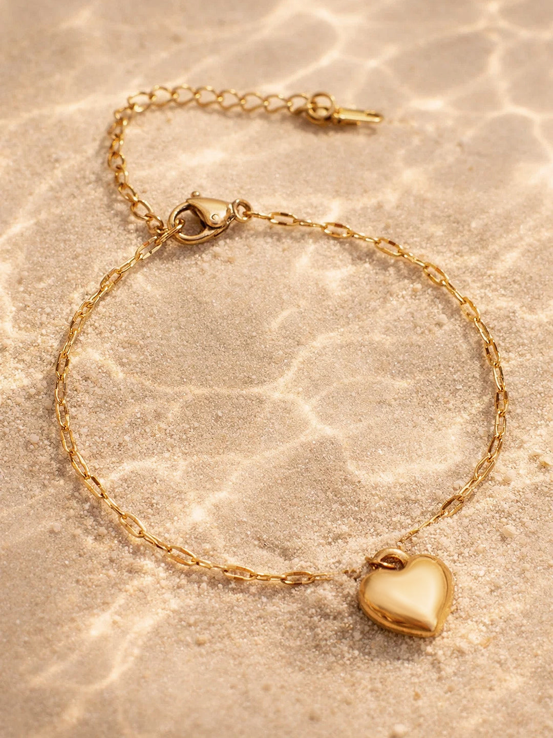 Demi Fine 18K Gold Plated Stainless steel Heart Twisted Chain Bracelet