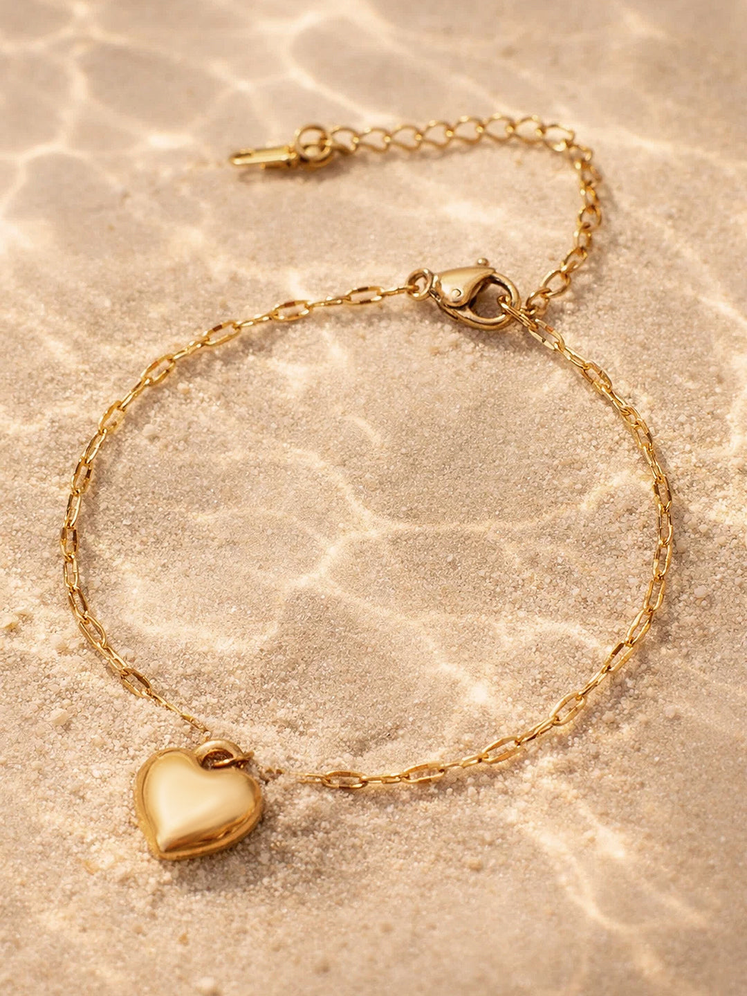 Demi Fine 18K Gold Plated Stainless steel Heart Twisted Chain Bracelet