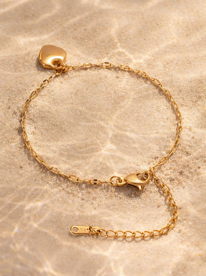 Demi Fine 18K Gold Plated Stainless steel Heart Twisted Chain Bracelet