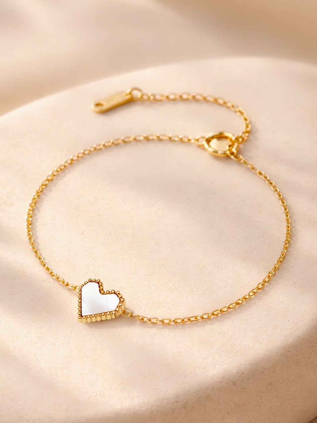Demi Fine 18K Gold Plated Stainless steel Minimal Heart Chain Bracelet