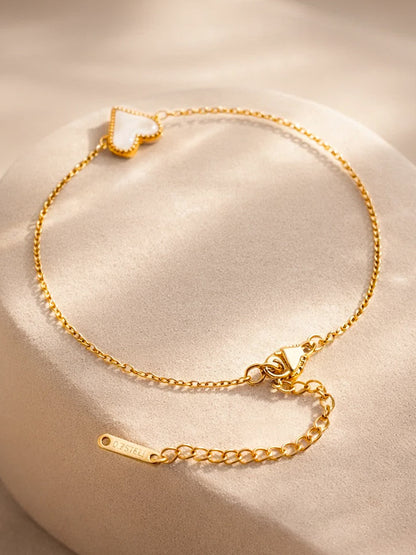 Demi Fine 18K Gold Plated Stainless steel Minimal Heart Chain Bracelet