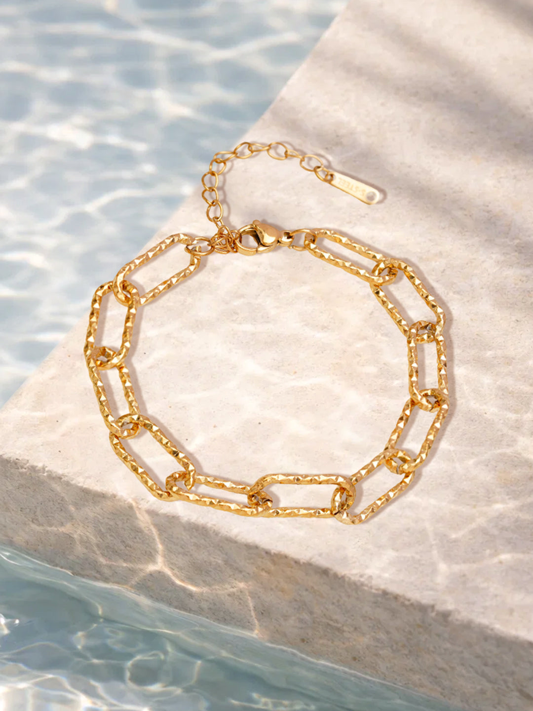Demi Fine 18K Gold Plated Stainless steel Link Chain Statement Bracelet