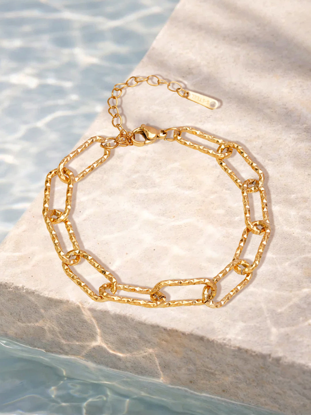Demi Fine 18K Gold Plated Stainless steel Link Chain Statement Bracelet