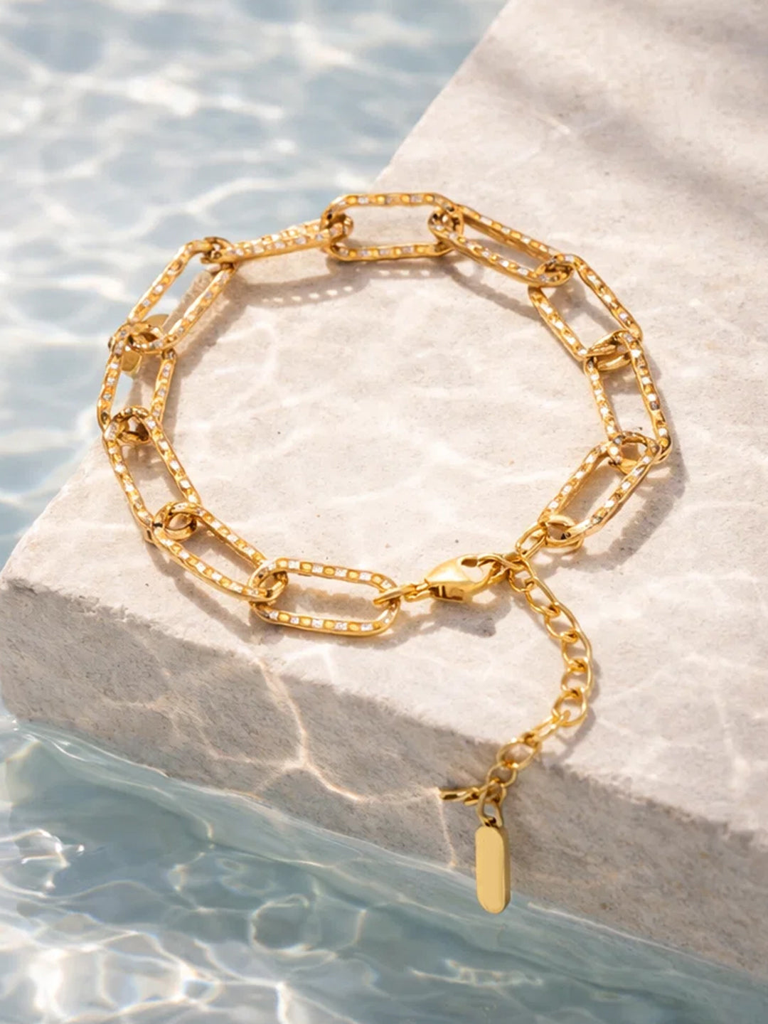 Demi Fine 18K Gold Plated Stainless steel Link Chain Statement Bracelet