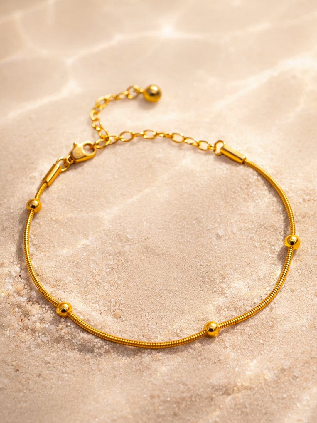 Demi Fine 18K Gold Plated Stainless steel Beaded Chain Bracelet