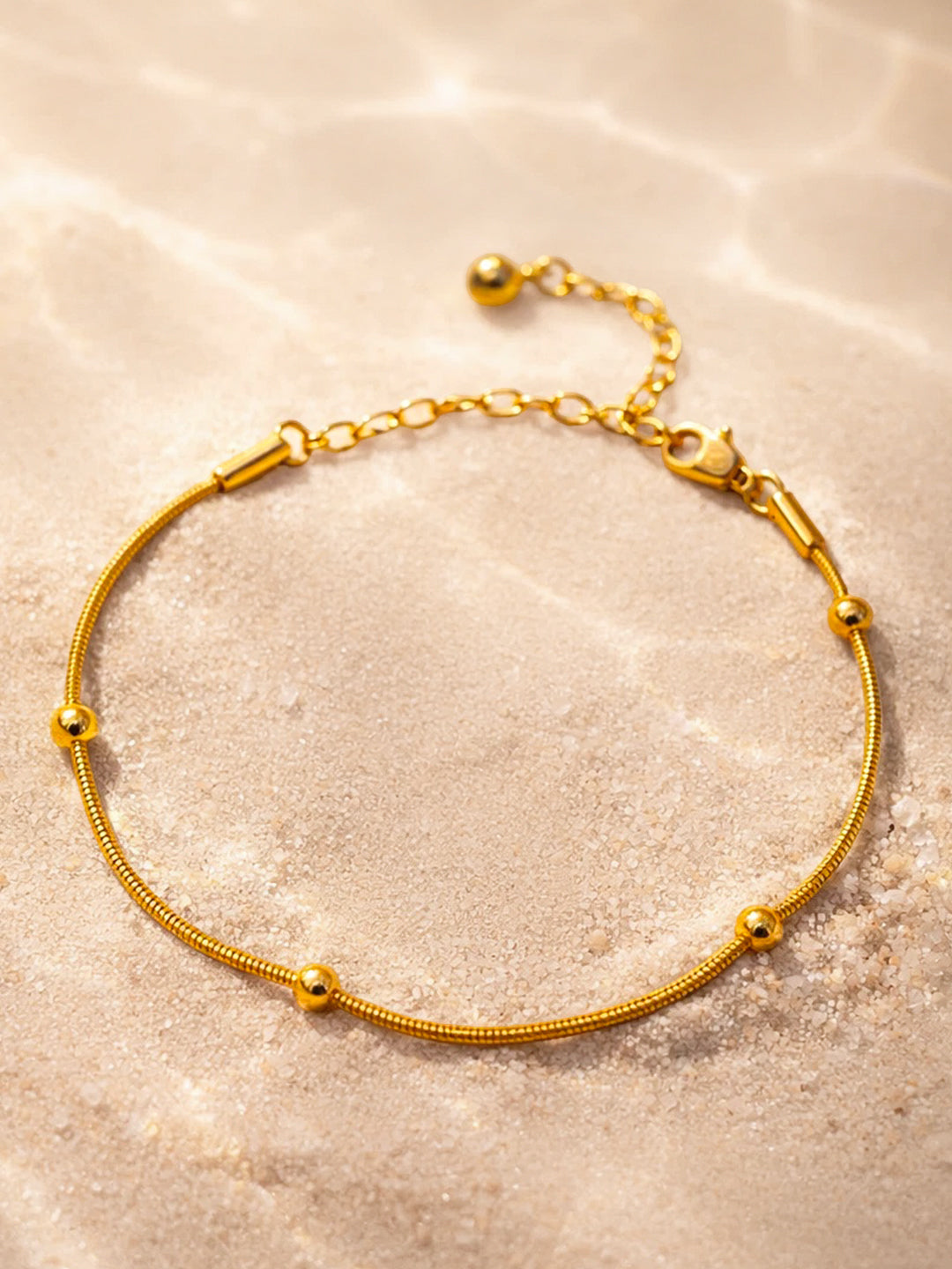 Demi Fine 18K Gold Plated Stainless steel Beaded Chain Bracelet