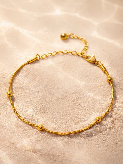 Demi Fine 18K Gold Plated Stainless steel Beaded Chain Bracelet