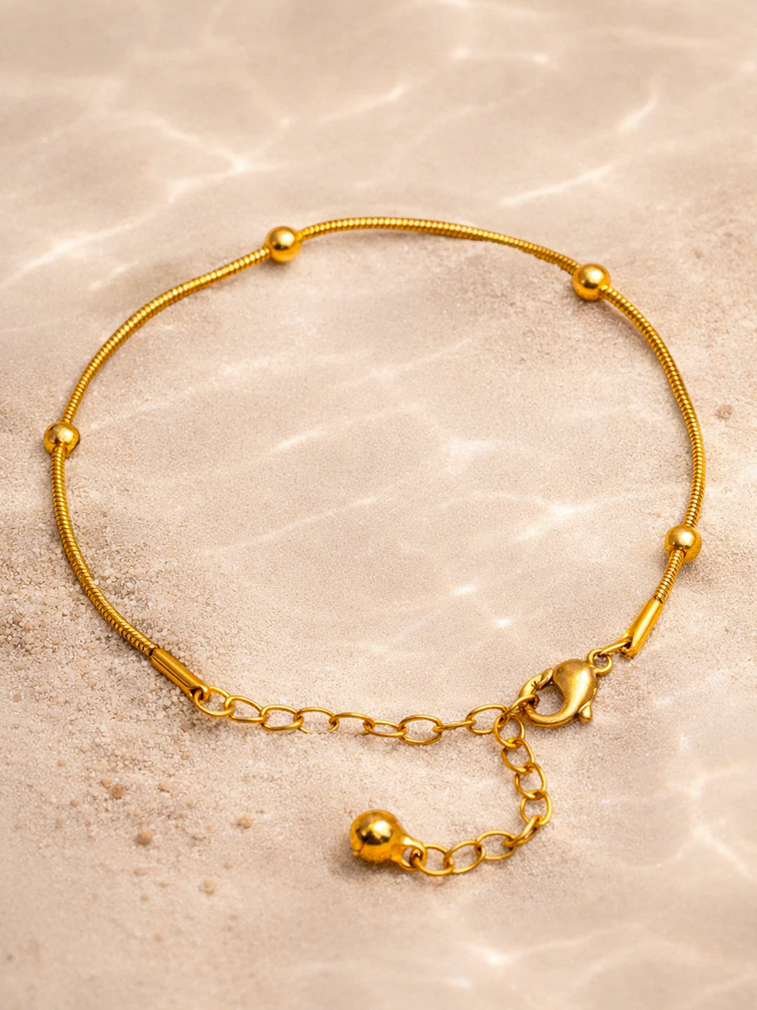 Demi Fine 18K Gold Plated Stainless steel Beaded Chain Bracelet